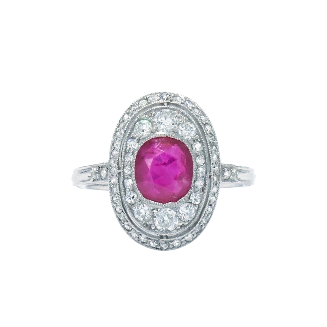 Fred Leighton vintage Edwardian ruby and diamond ring, $20,000