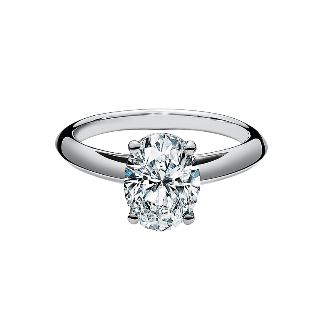 Tiffany oval-cut diamond engagement ring in platinum, $17,500