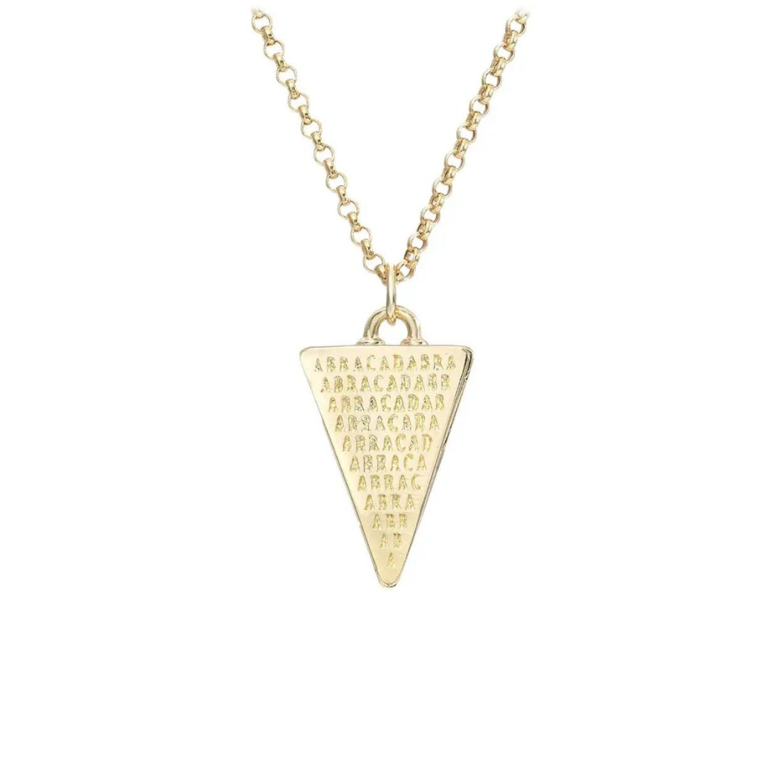 Gold Triangle Abracadabra Locket in 14 Karat Locket Talisman, $1,500