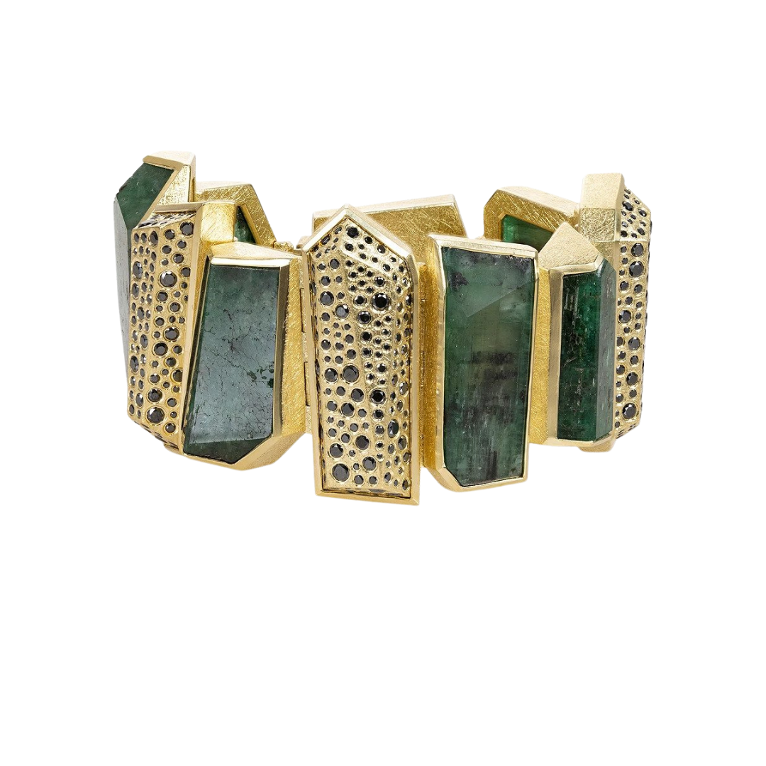 Todd Reed Emeralds and Black Brilliant Diamonds Bracelet, price upon request