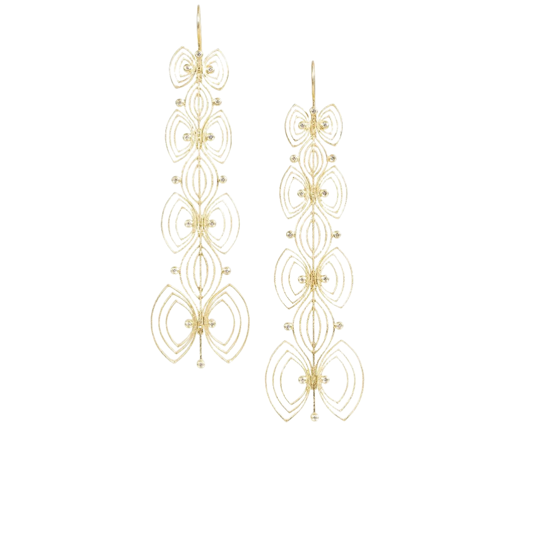 Todd Reed Dangle Earrings with White Brilliant Cut Diamonds, price upon request