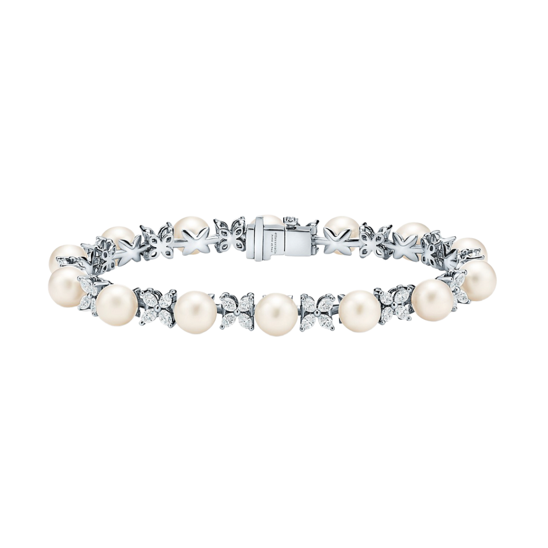 Tiffany &amp; Co. Tiffany Victoria Diamond and Pearl Tennis Bracelet, $22,500