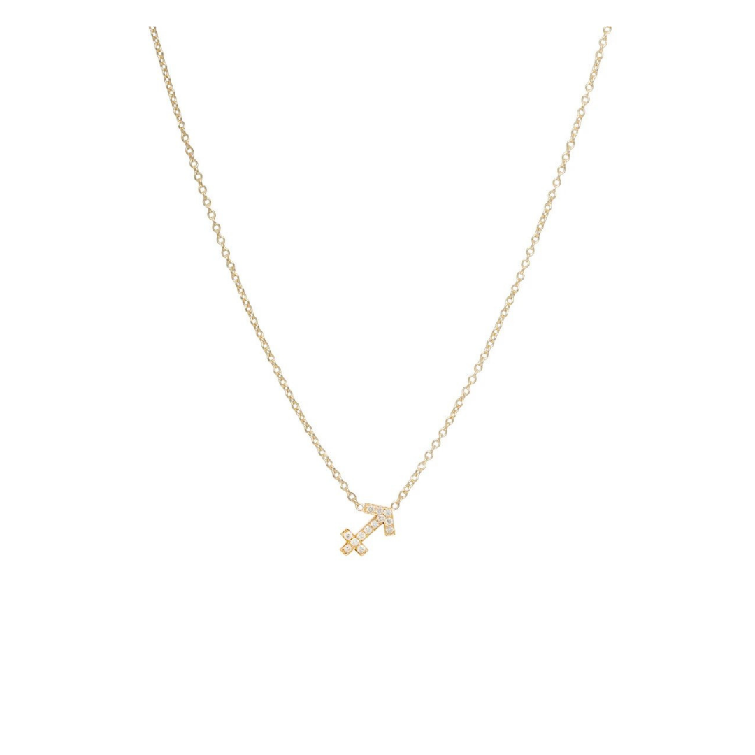Zoë Chicco “Midi Bitty” pave zodiac necklace in 14k yellow gold with diamonds, $635 at Zoë Chicco