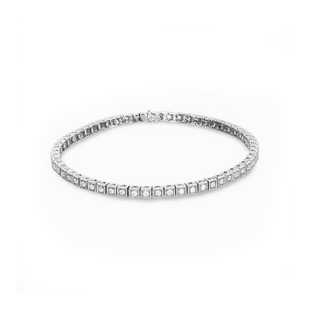 Simon G “Modern Enchantment” diamond bracelet in 18k white gold, $4,290 at Diamonds on Wabash