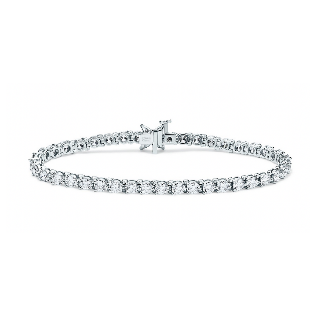 Tiffany Victoria tennis bracelet in platinum with diamonds, $40,000 at Tiffany