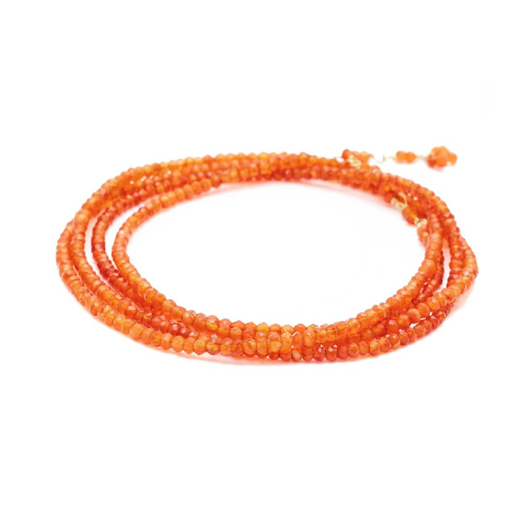 Anne Sportun 34" Orange Carnelian Bead Wrap Bracelet, $500