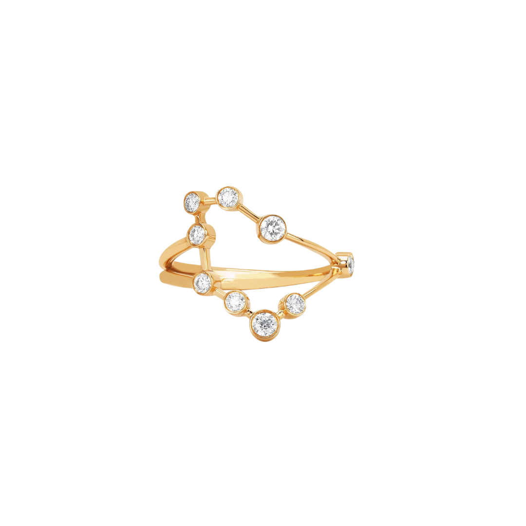 Logan Hollowell Capricorn Constellation ring in 14k gold and diamonds, $1,730 at Logan Hollowell