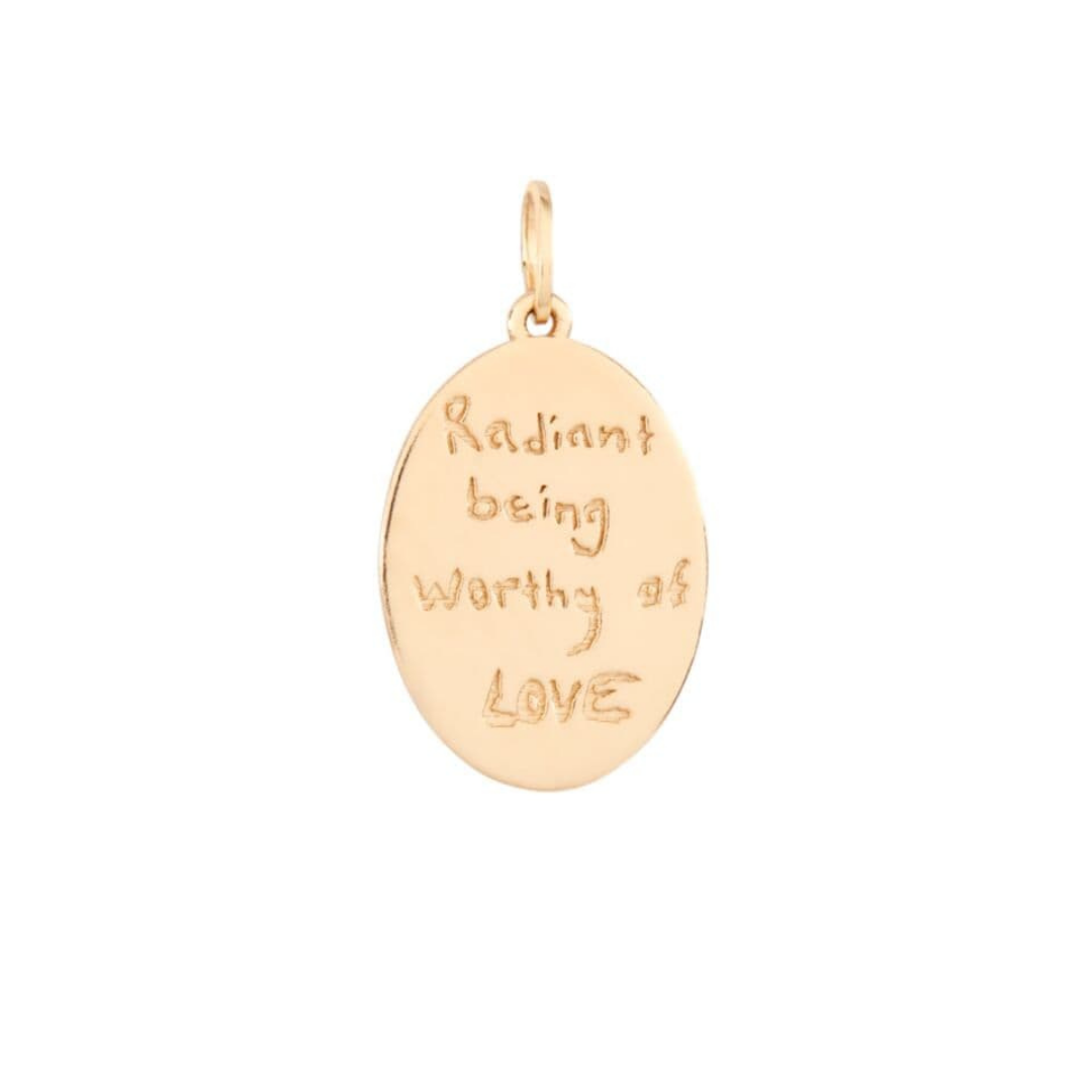 Catbird x Cassi Namoda Radiant Being Worthy of Love Charm Necklace on 1976 Chain, $452