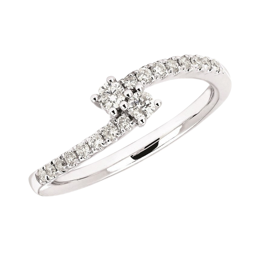 Ostebye two-stone ring in 14k white gold with diamonds, $848.42 at Worthington Jewelers