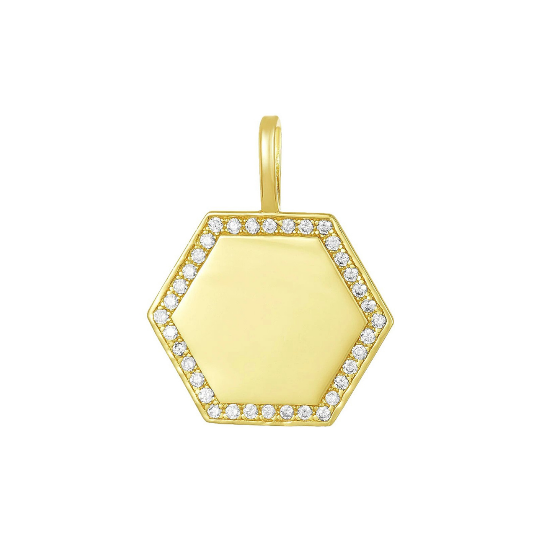 Melinda Maria ICONS Hexagon Engravable Necklace Charm, $38 (with engraving)