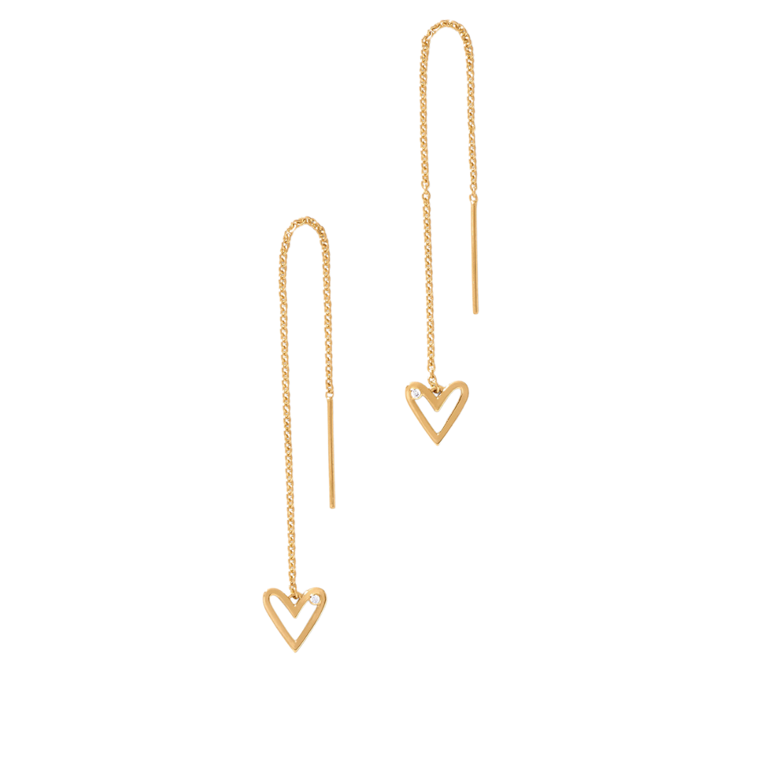 Auvere Heartbeat Threader Earrings, $500