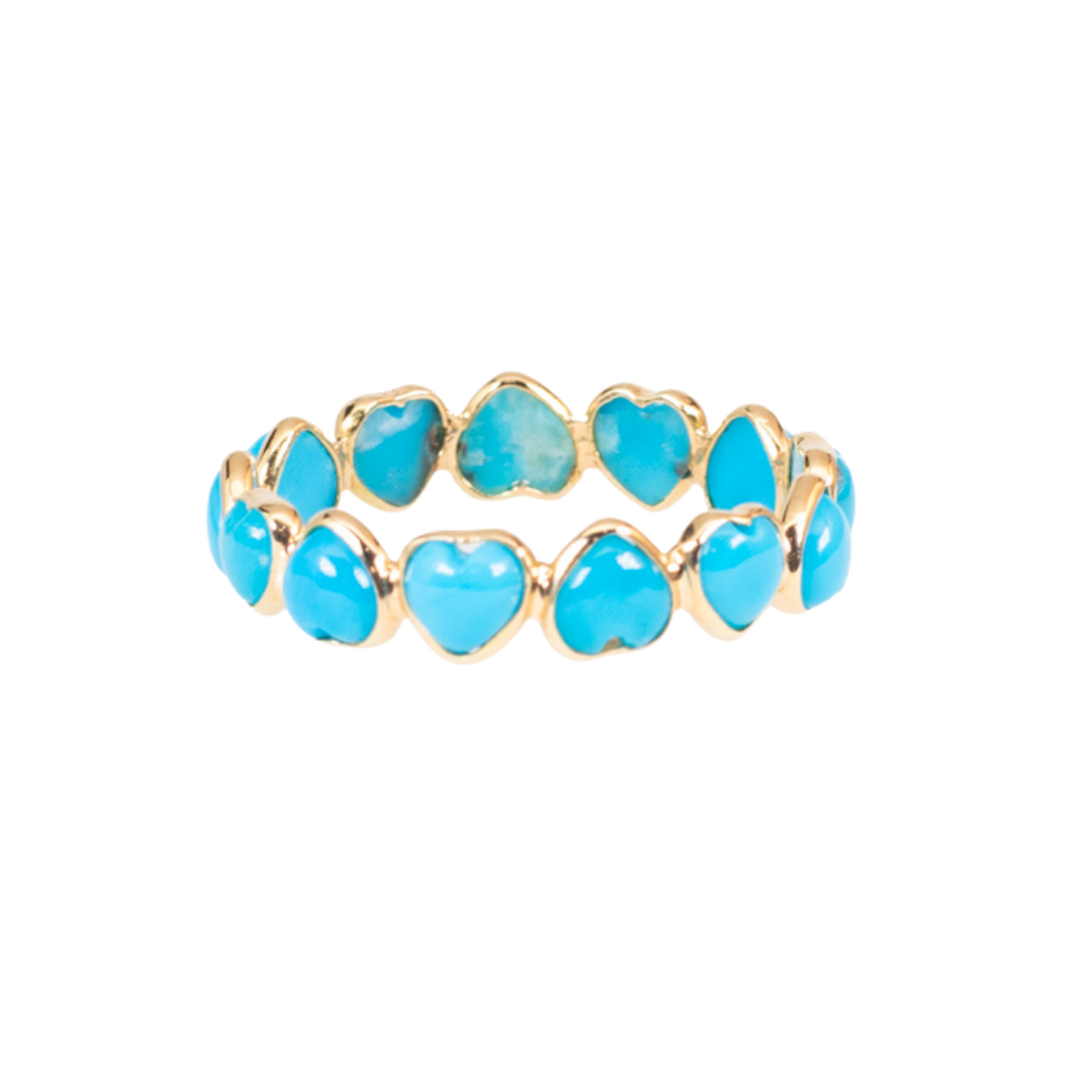 Market Street Diamonds Turquoise Hearts Eternity Band, $550