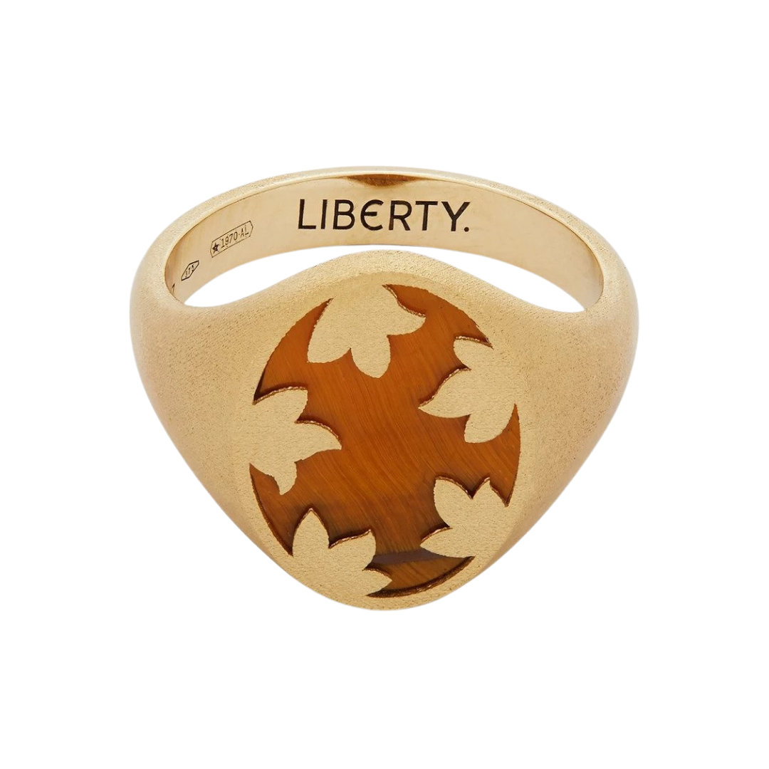 Liberty 9k Gold Betty Signet Ring with Tiger's Eye Stone, $790