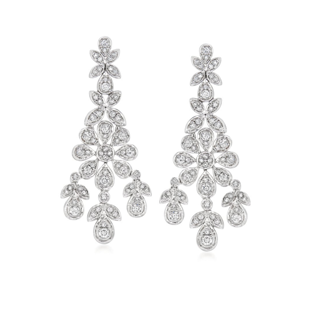 Ross-Simons Diamond Floral Chandelier Earrings, $2,621 