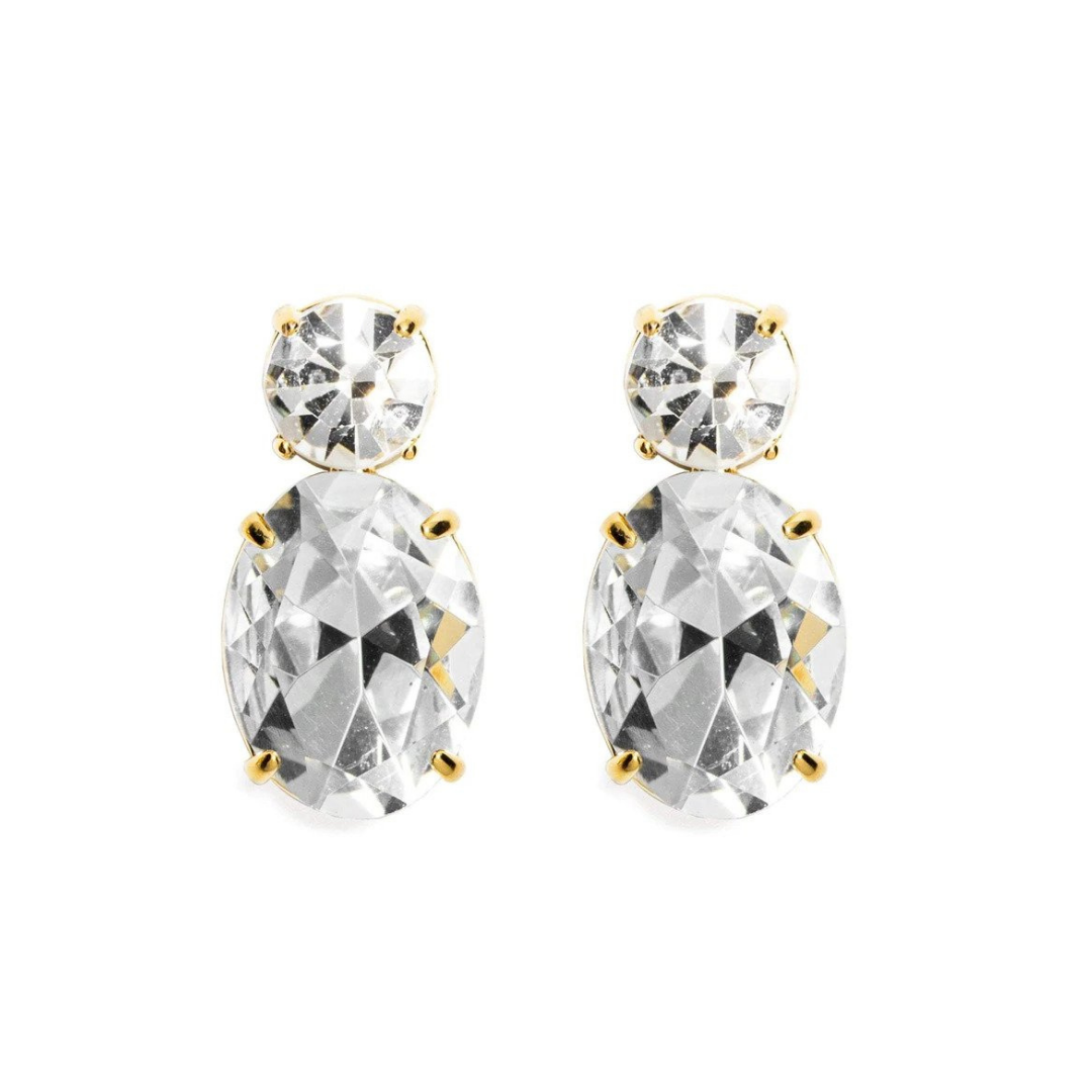 Lele Sadoughi “April” crystal double-drop earrings, $125 at Lele Sadoughi