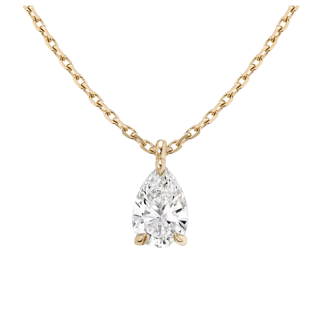Vrai solitaire pendant in 14k rose gold, starting at $650 at Vrai