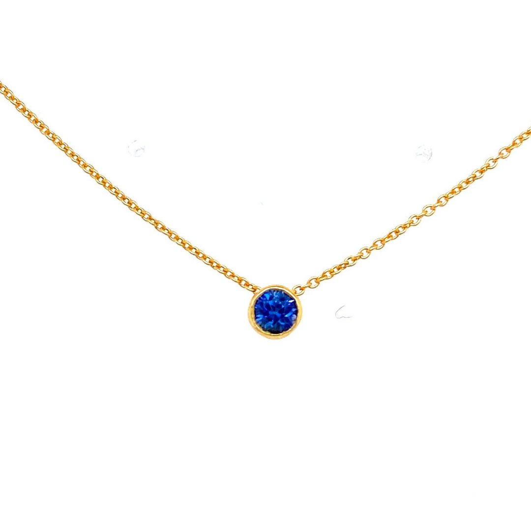 Worthmore Jewelers bezel-set sapphire necklace, $398 at Worthmore Jewelers