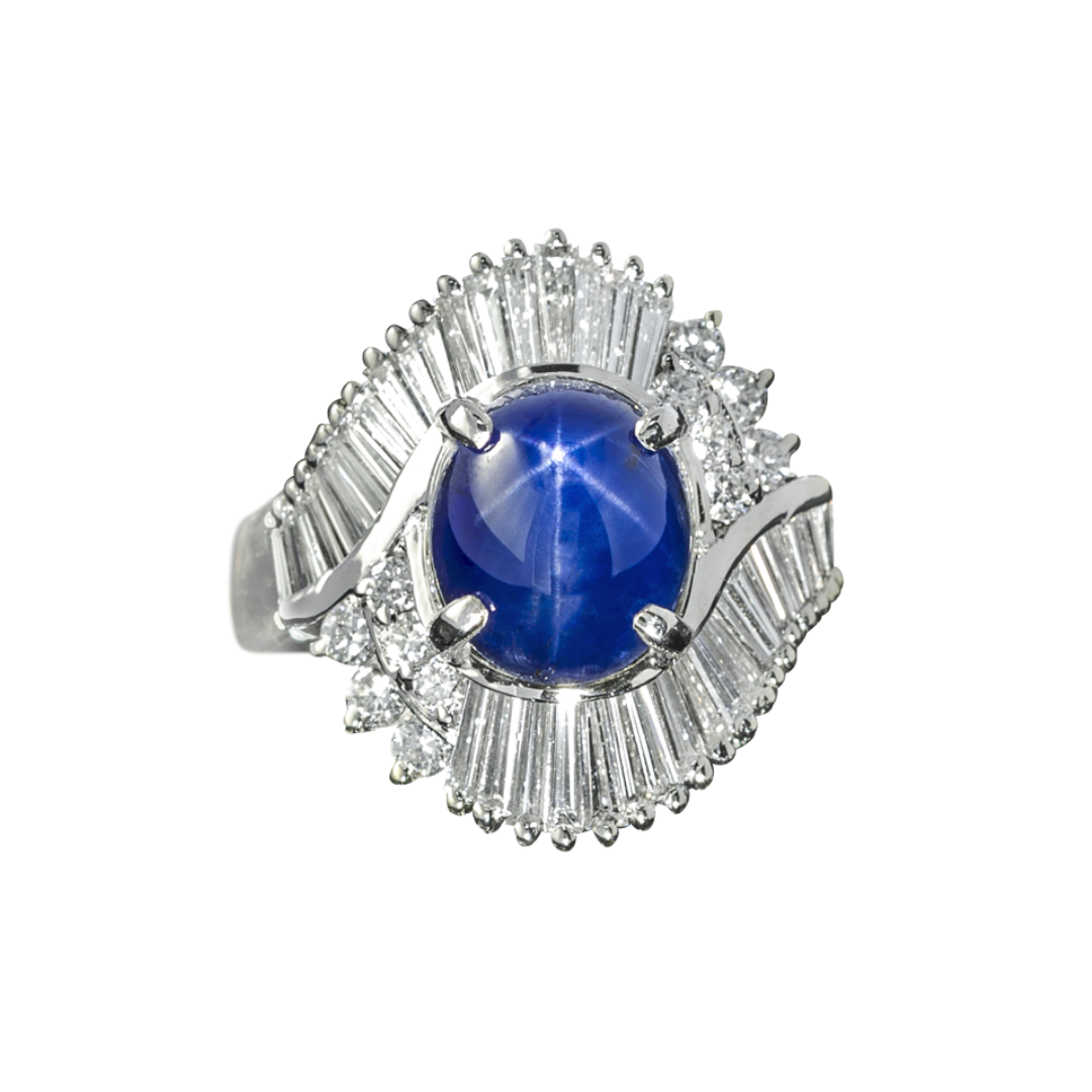 Antique blue star sapphire and diamond ring, $4,100 at Sotheby’s