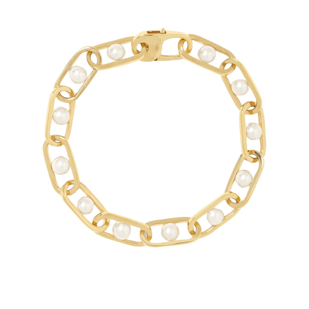 State Property “Allegory Major” bracelet in 18k gold with Akoya pearls, $3,500 at Net-a-Porter