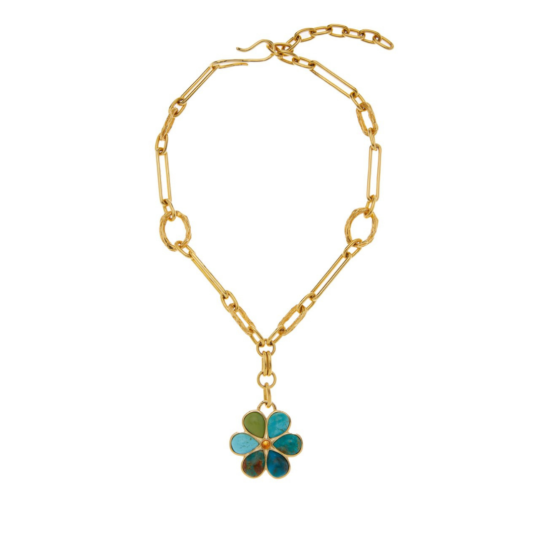 Lizzie Fortunato "Desert Daisy" necklace with turquoise and citrine, $495 at Moda Operandi