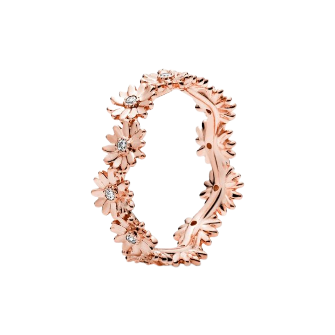 Pandora "Sparkling Daisy Flower Crown" ring in 14k rose gold, $95 at Arezzo Jewelers