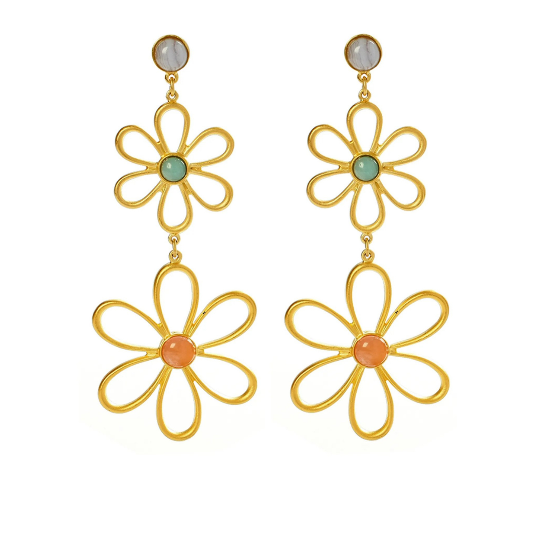 Ben-Amun "Hippie Flower &amp; Bead" drop earrings, $180 at Neiman Marcus