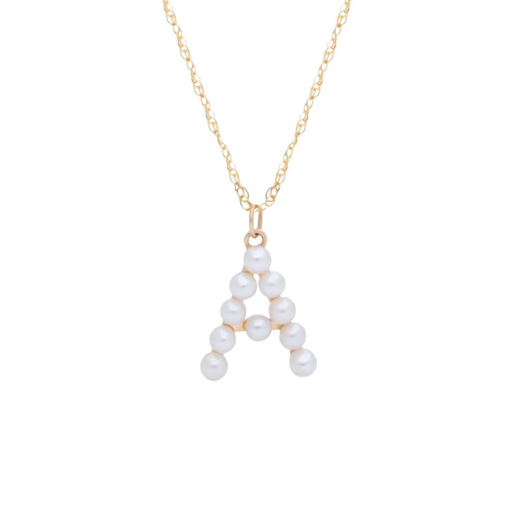 Stone and Strand “Pearly Initial” necklace, $230 at Stone and Strand