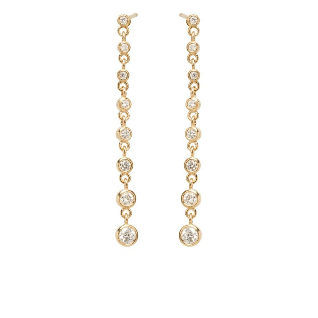 Zoë Chicco “Eternity” drop earrings in 14k yellow gold with diamonds, $2,350 at Zoë Chicco