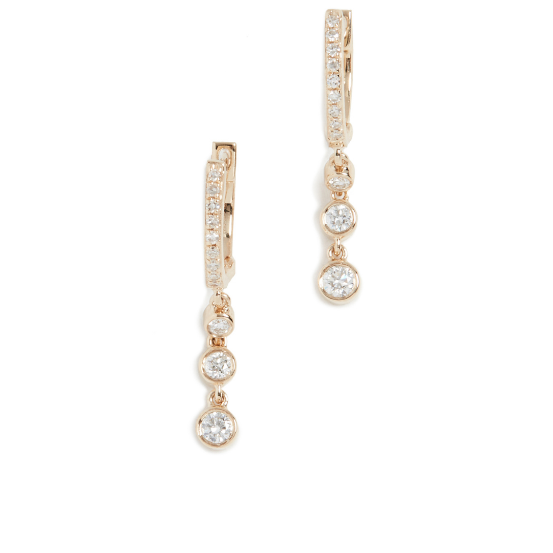EF Collection huggie earrings in 14k gold with diamond, $1,025 at Shopbop