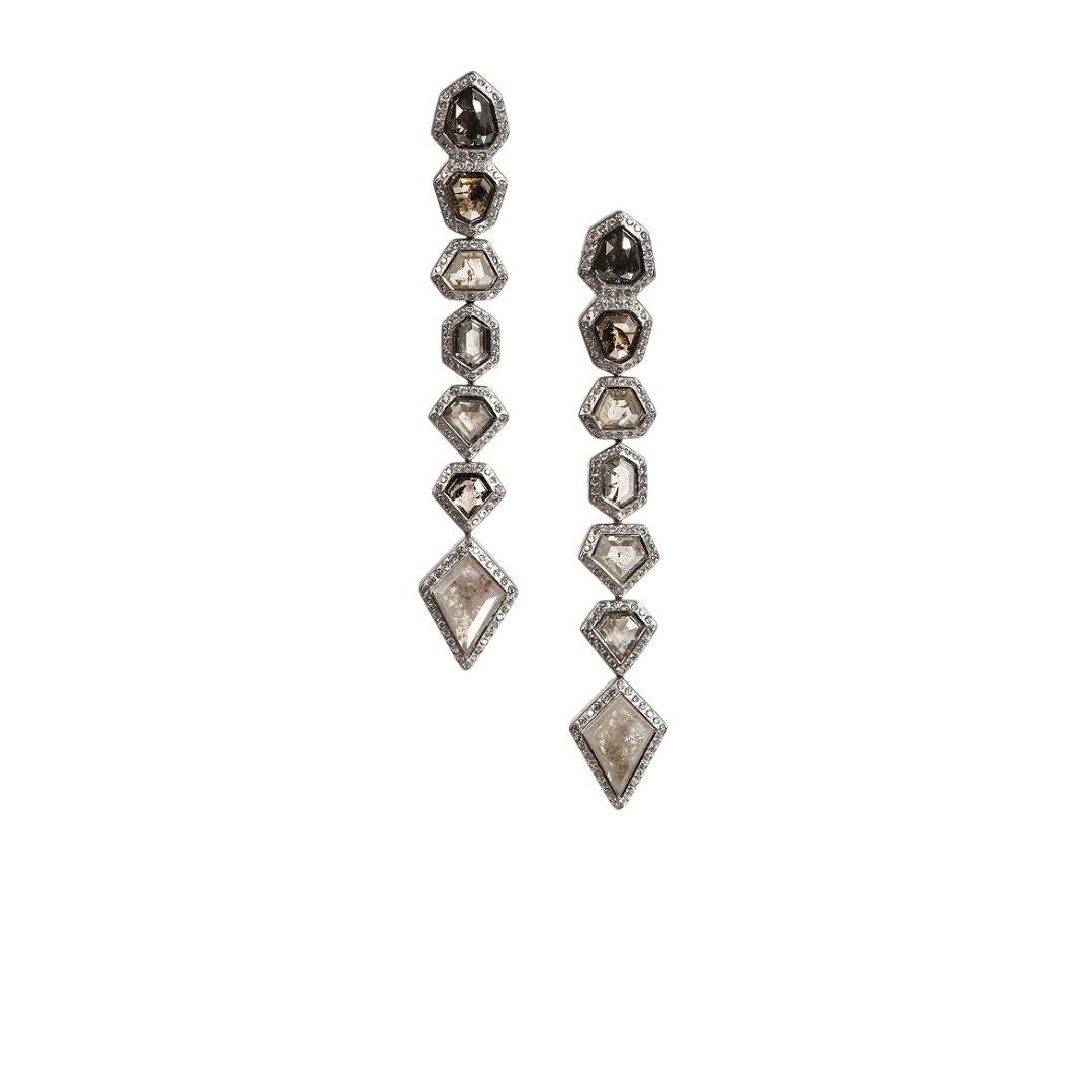 Todd Reed earrings in palladium with diamonds, price upon request at Todd Reed