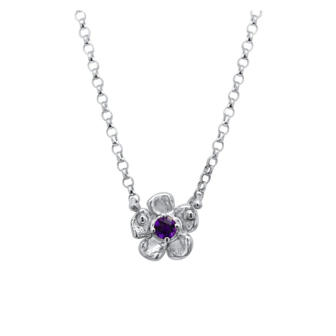 Kristen Baird “Petit Lavande Gem” necklace, $145 at Meet the Jewelers