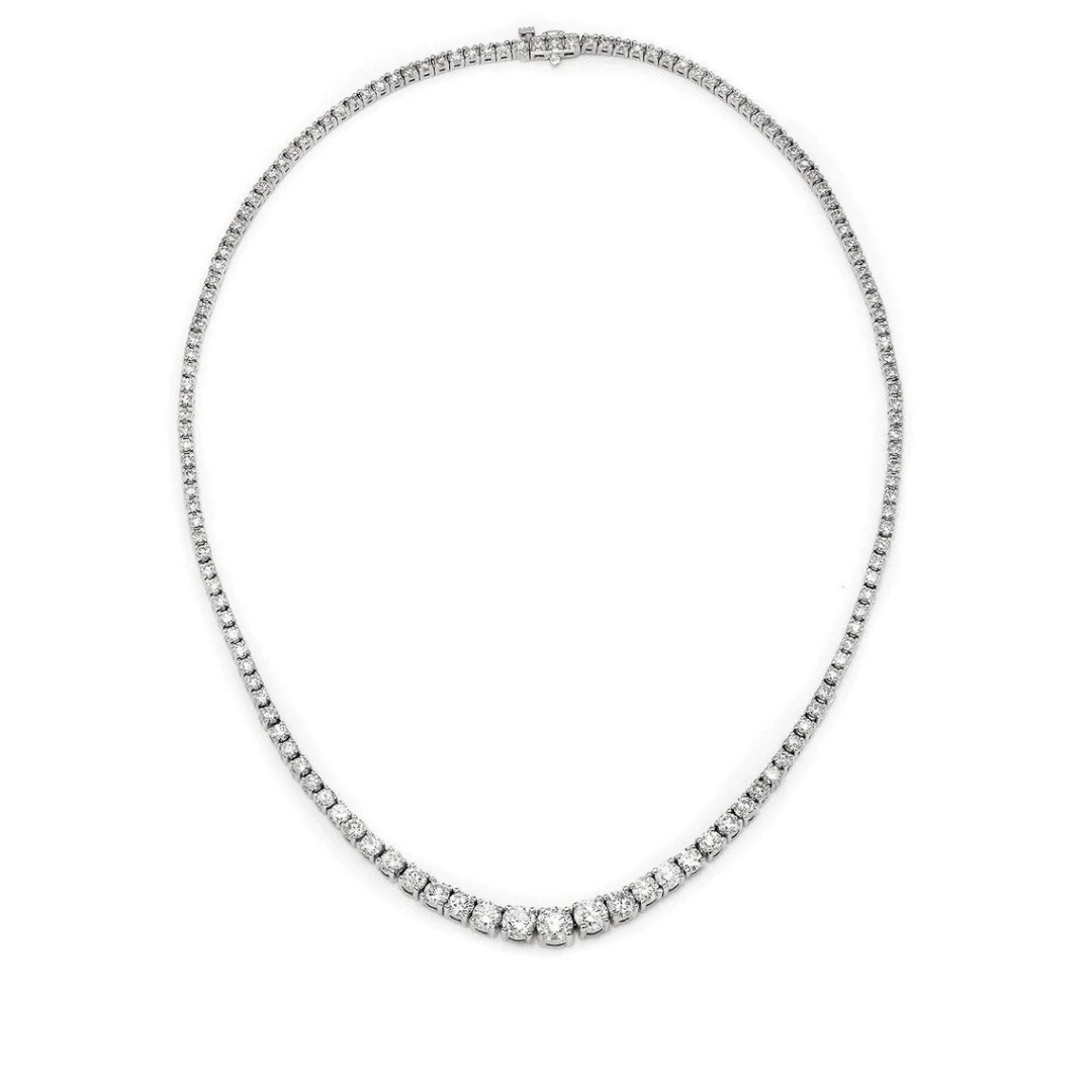 Once Upon A Diamond graduated tennis necklace in white gold with diamonds, $15,950 at Once Upon A Diamond