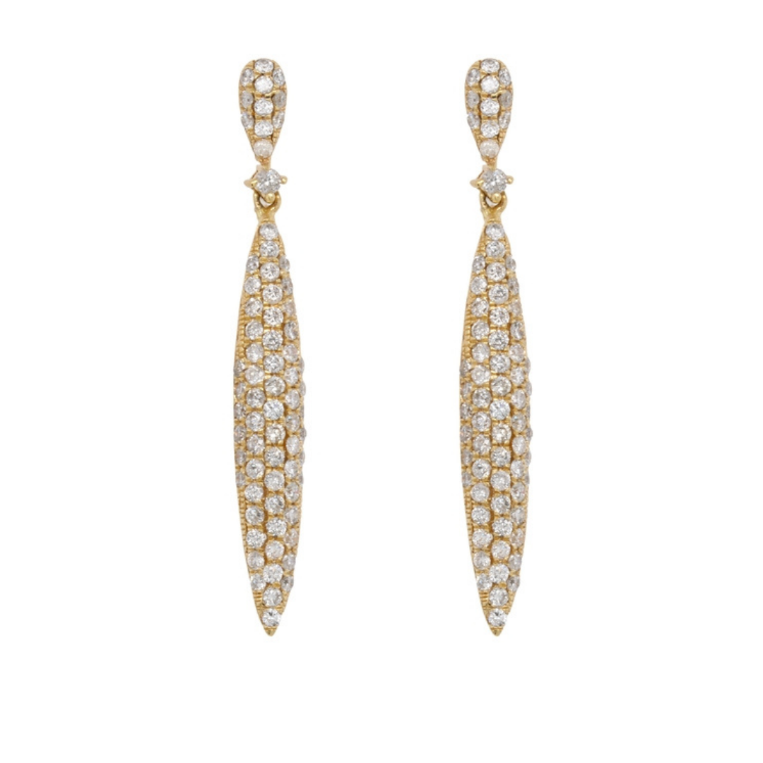 Estate drop earrings in 14k yellow gold with diamonds, $1,900 at Reliable Gold