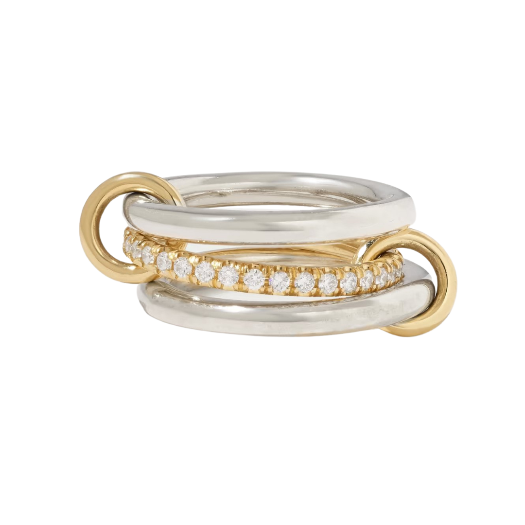 Spinelli Kilcollin “Libra Petite” ring set in 18k gold and sterling silver with diamonds, $4,356.89 at Net-A-Porter