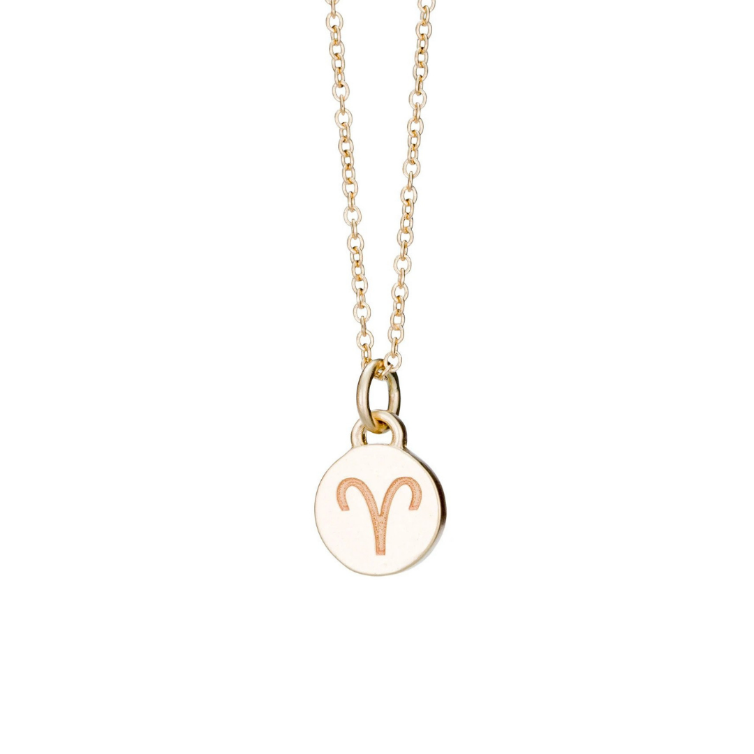 Valerie Madison "Aries" zodiac charm necklace in 14k yellow gold, $400 at Valerie Madison