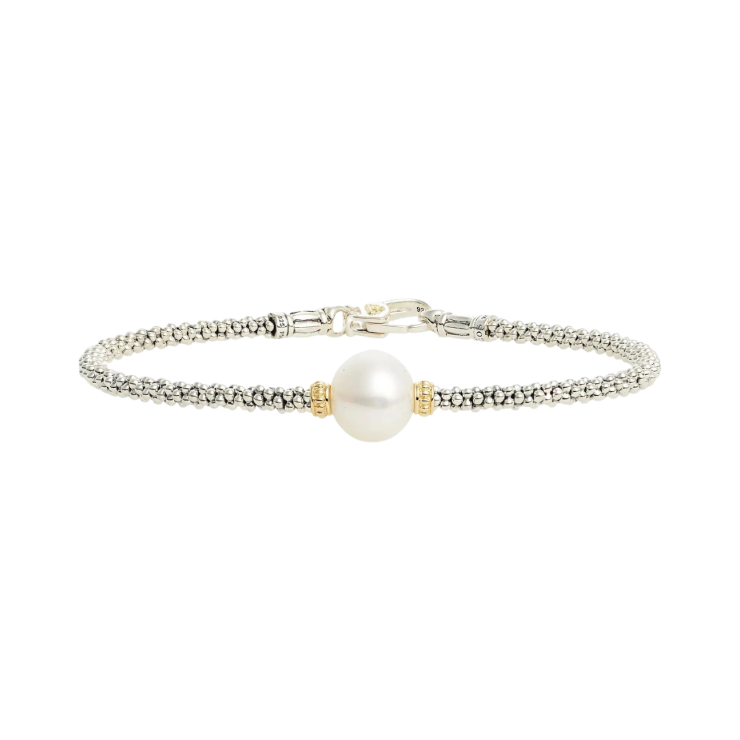 Lagos “Luna” bracelet in 18k yellow gold and sterling silver with pearl, $475 at Nordstrom