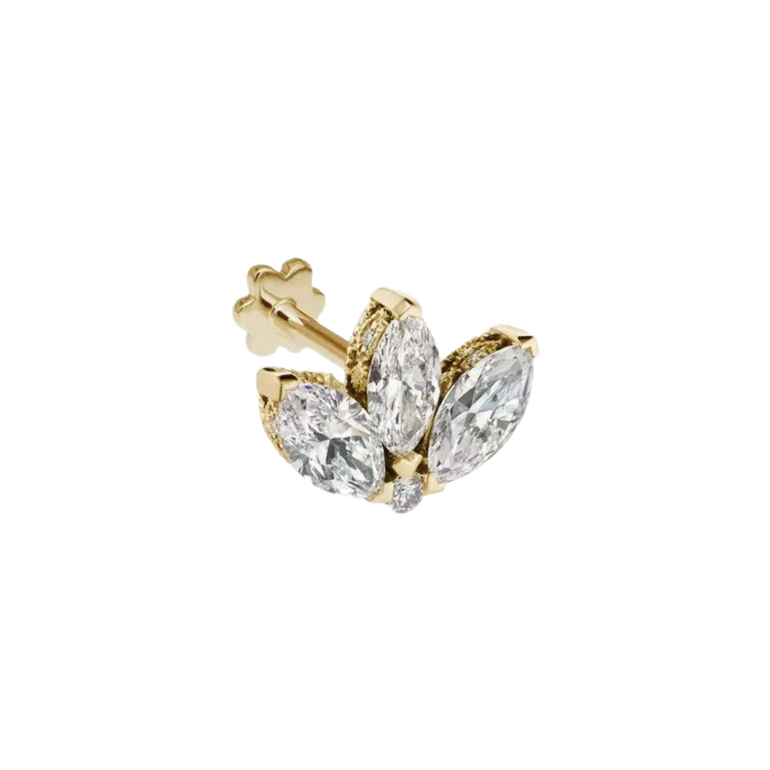 Maria Tash “Lotus” earring in 18k gold with diamonds, $4,500 (sold singly) at Liberty London