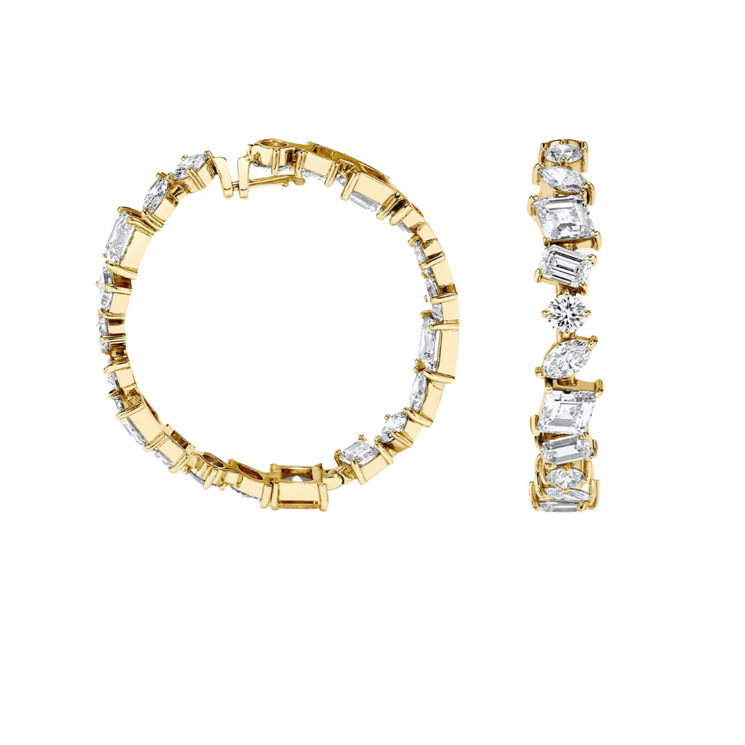 Vrai “Illuminate” hoop earrings in 14k yellow gold with sustainably grown diamonds, $15,250 at Vrai