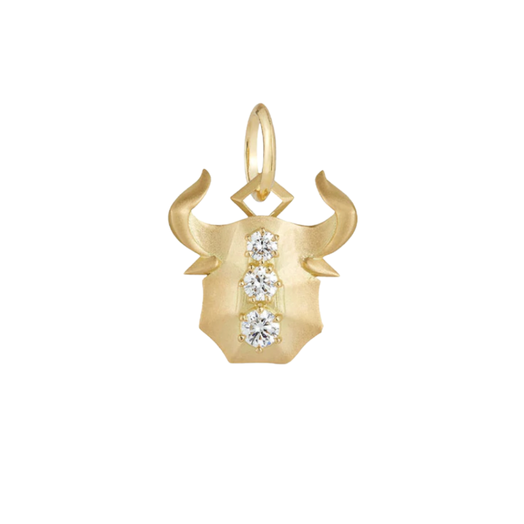 Jade Trau “Taurus” charm in 18k gold with diamonds, $1,999 at Jade Trau