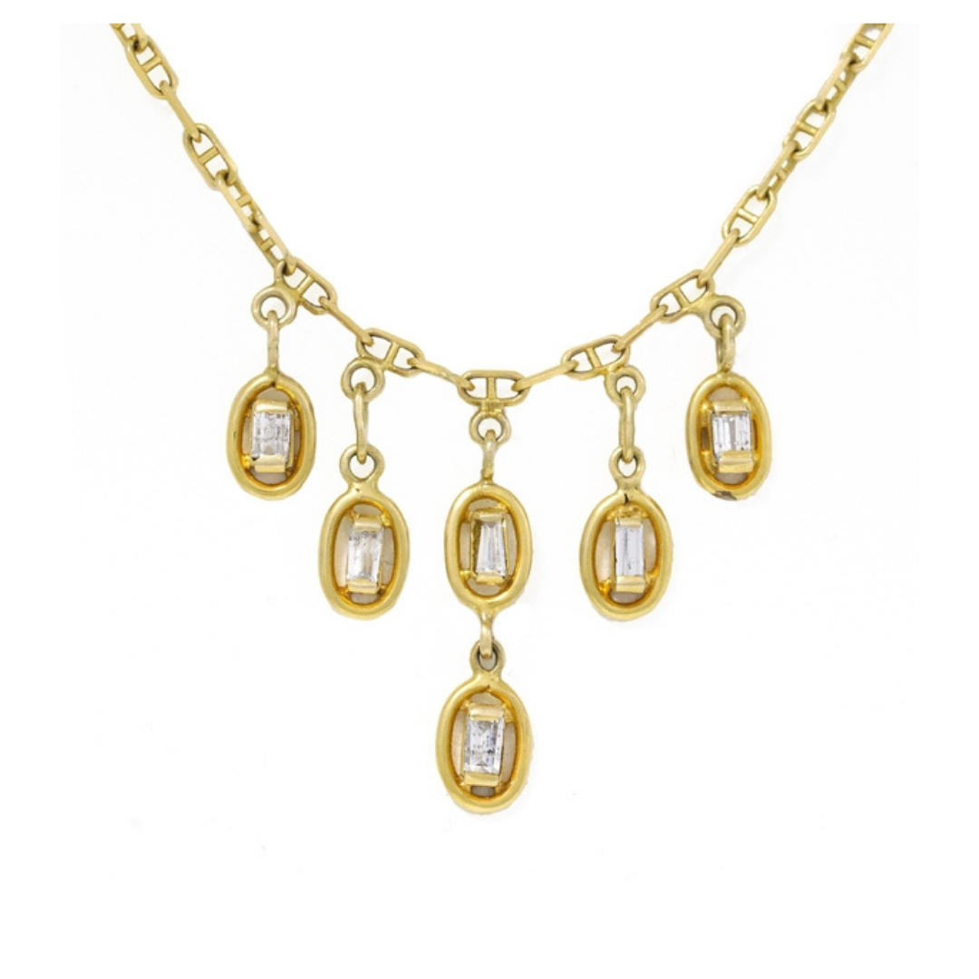 Estate necklace in 14k yellow gold with diamonds, $845 at Reliable Gold LTD