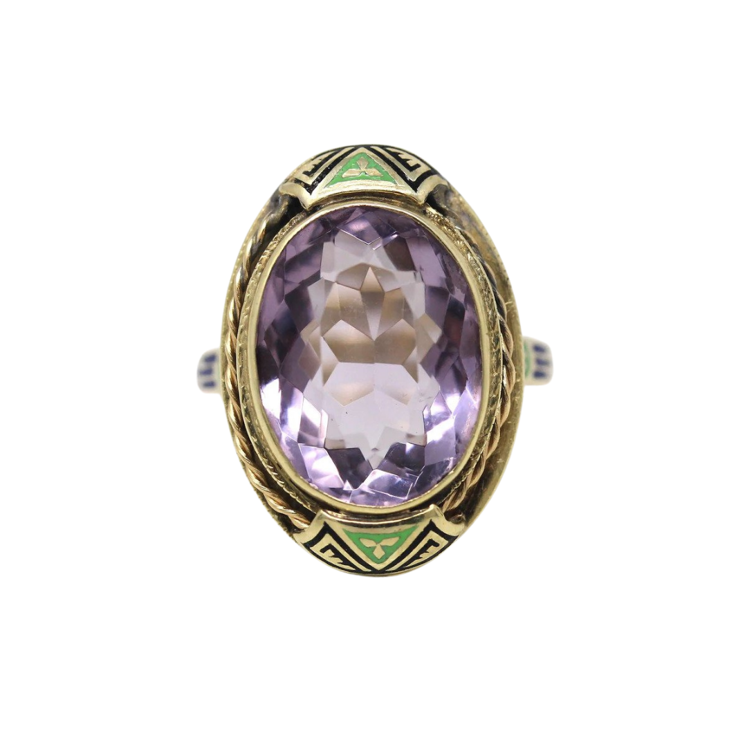 Vintage ring in 10k yellow gold with amethyst (circa 1930s), $875 at Mae Jean Vintage