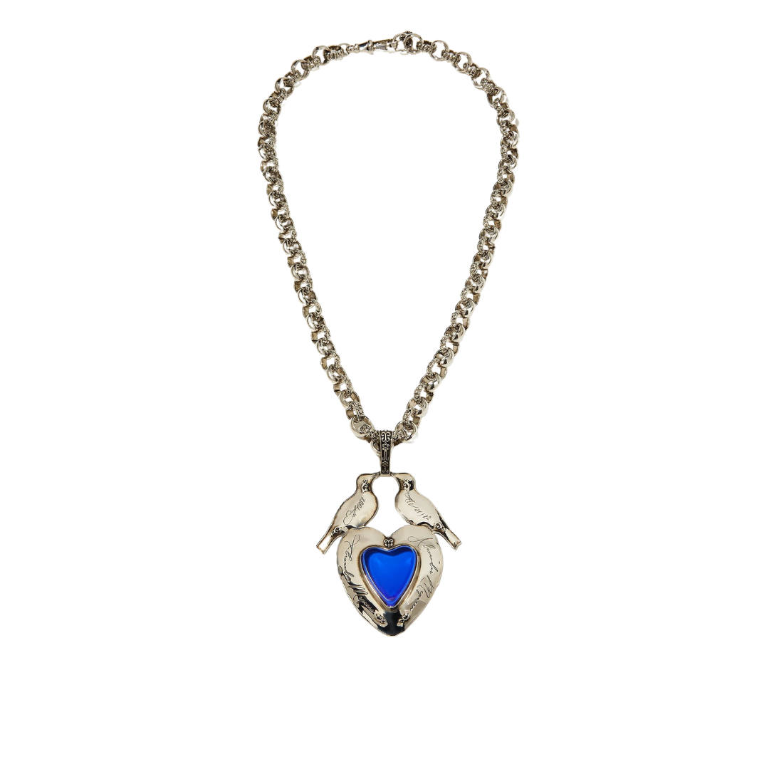Alexander McQueen "Dove Heart" pendant necklace, $990 at Bergdorf Goodman