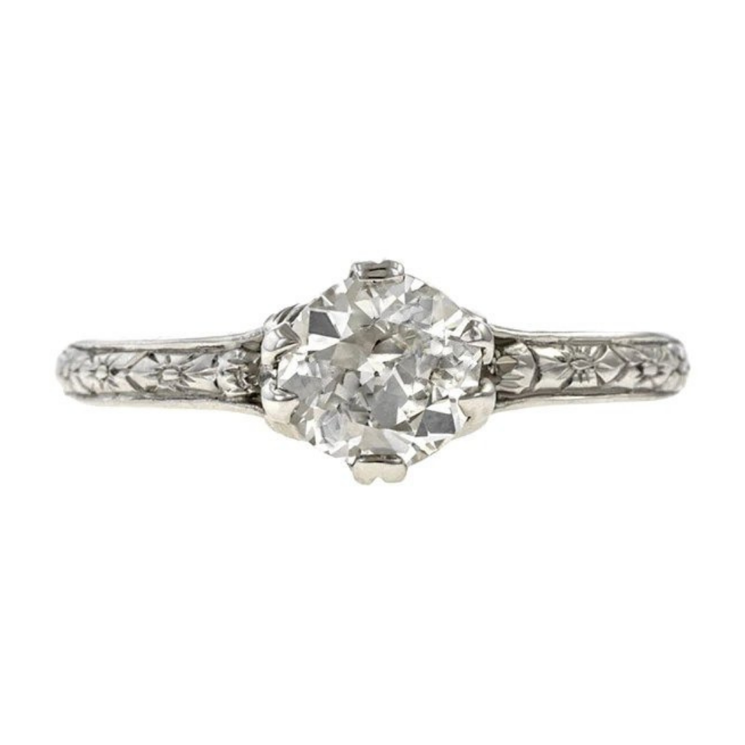 Heirloom by Doyle &amp; Doyle Flower Engagement Ring, $5,900 at Doyle &amp; Doyle