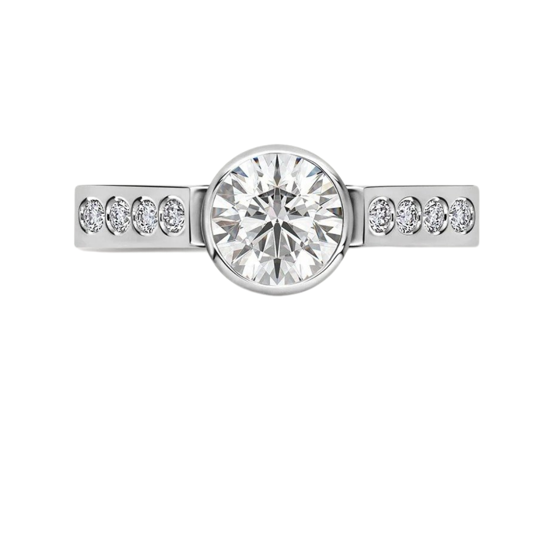 Marei New York Octavian Brilliant Round-Cut White Diamond Engagement Ring in Platinum, Price Available Upon Request