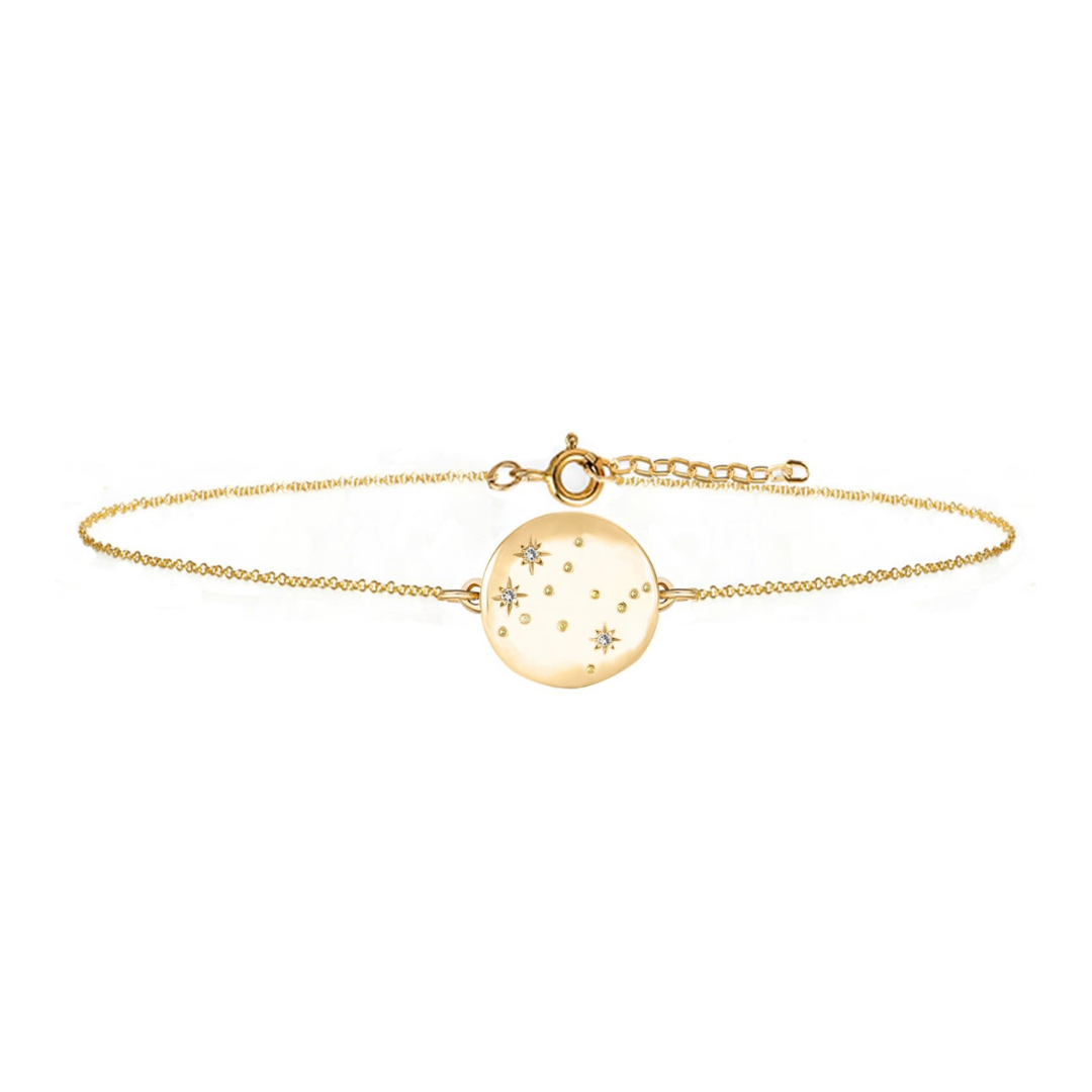 No 13 "Gemini Constellation" bracelet in 9k gold with diamonds, $534 at Wolf &amp; Badger