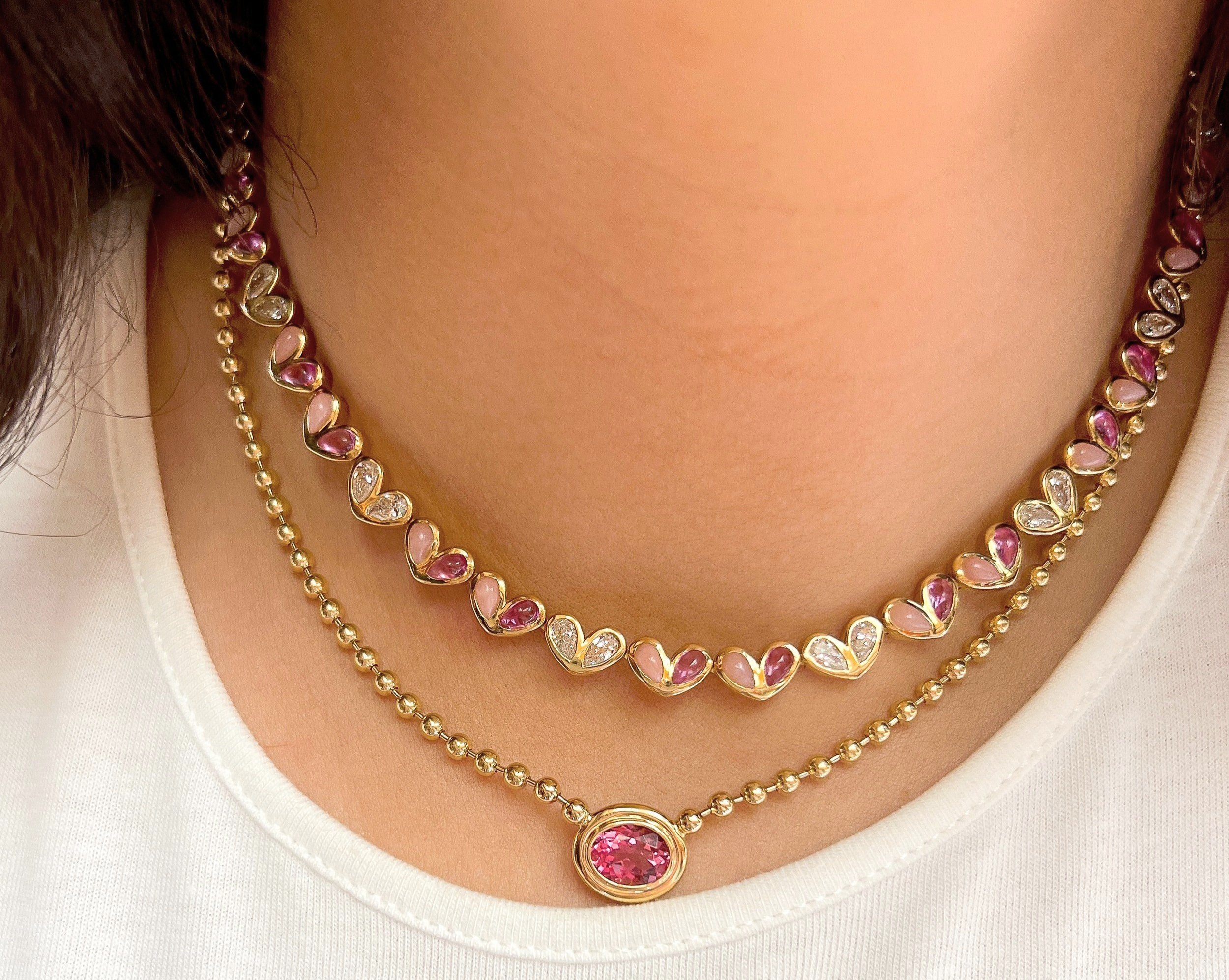 Sweetheart Tennis Necklace, coming soon to Gemella Jewels