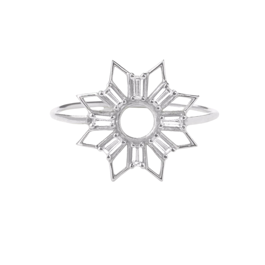The Alkemistry "Sun" ring in 18k white gold with diamonds, $1,372 at Farfetch