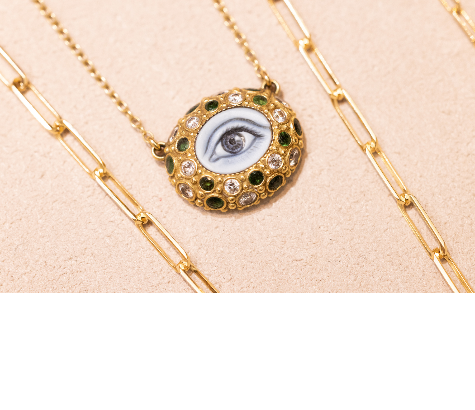 Eye necklace coming soon to Ana Katerina 