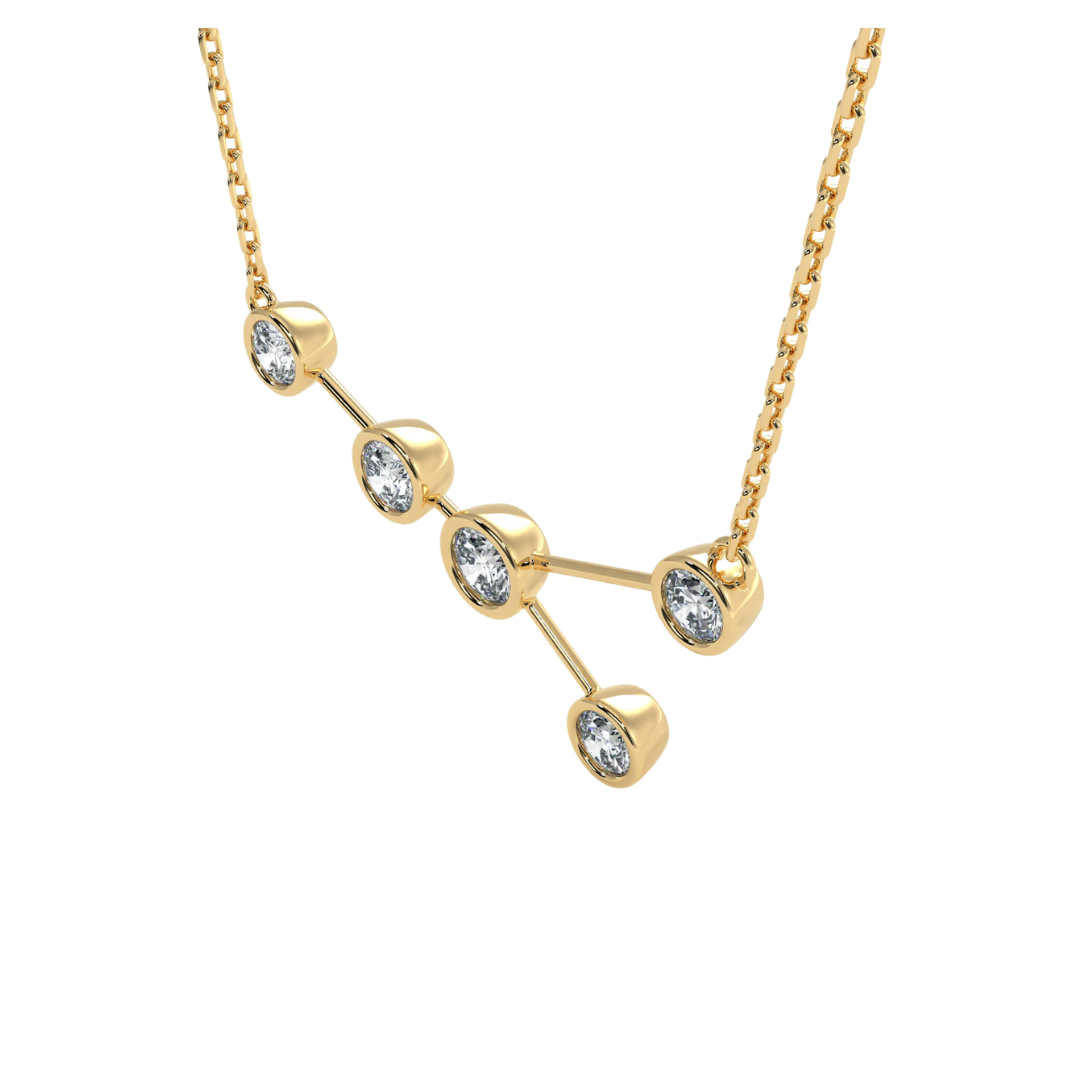 Mivoleti 18K "Cancer" necklace in 18k yellow gold with diamonds, $2,434 at Mivoleti