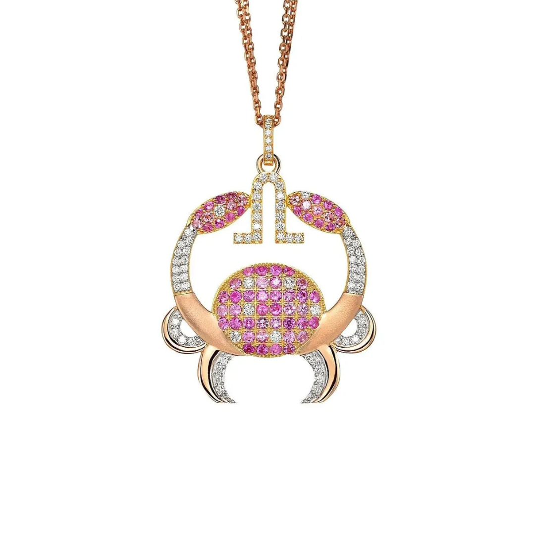 Stockert &amp; Cie pendant in 18k gold with diamonds and pink sapphires, $6,715.83 at 1st Dibs